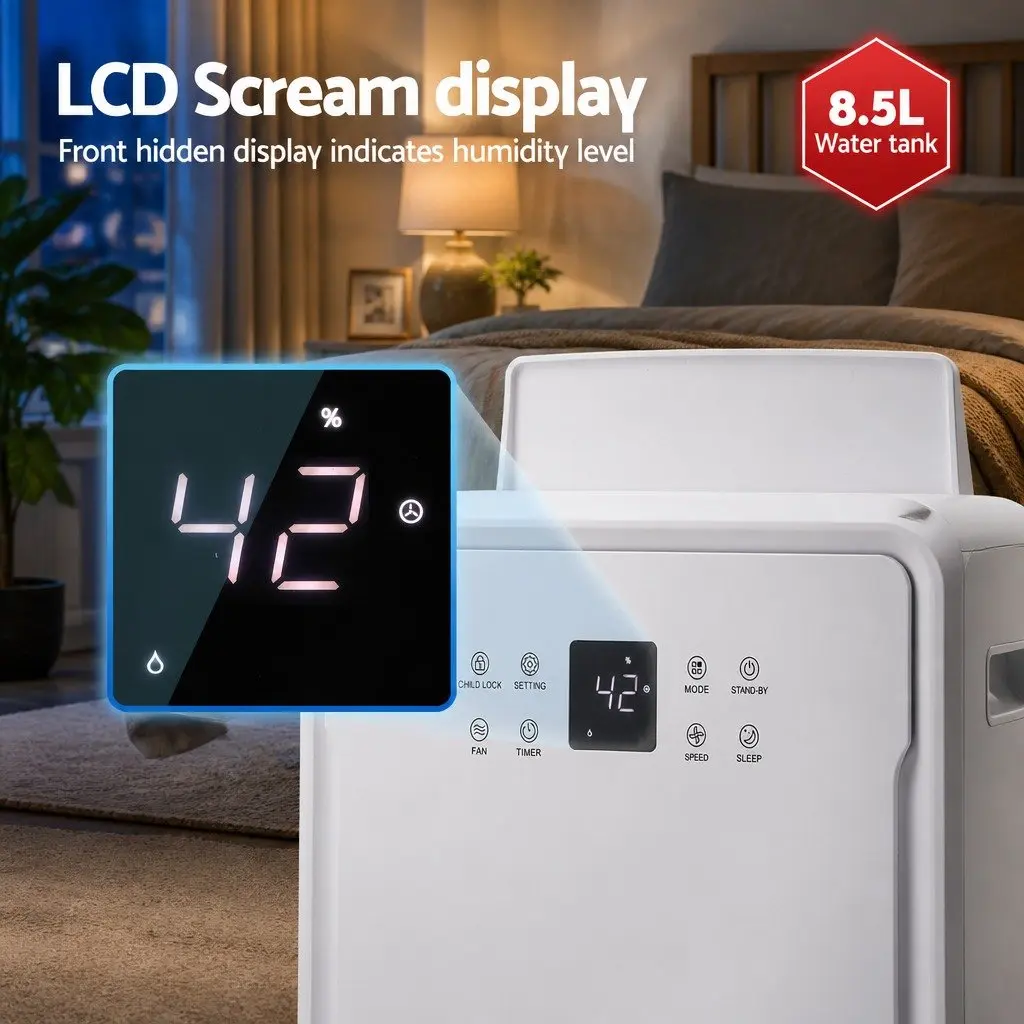 Dehumidifier Large Capacity 50L Per Day White for Laundry Drying Large Room Use
