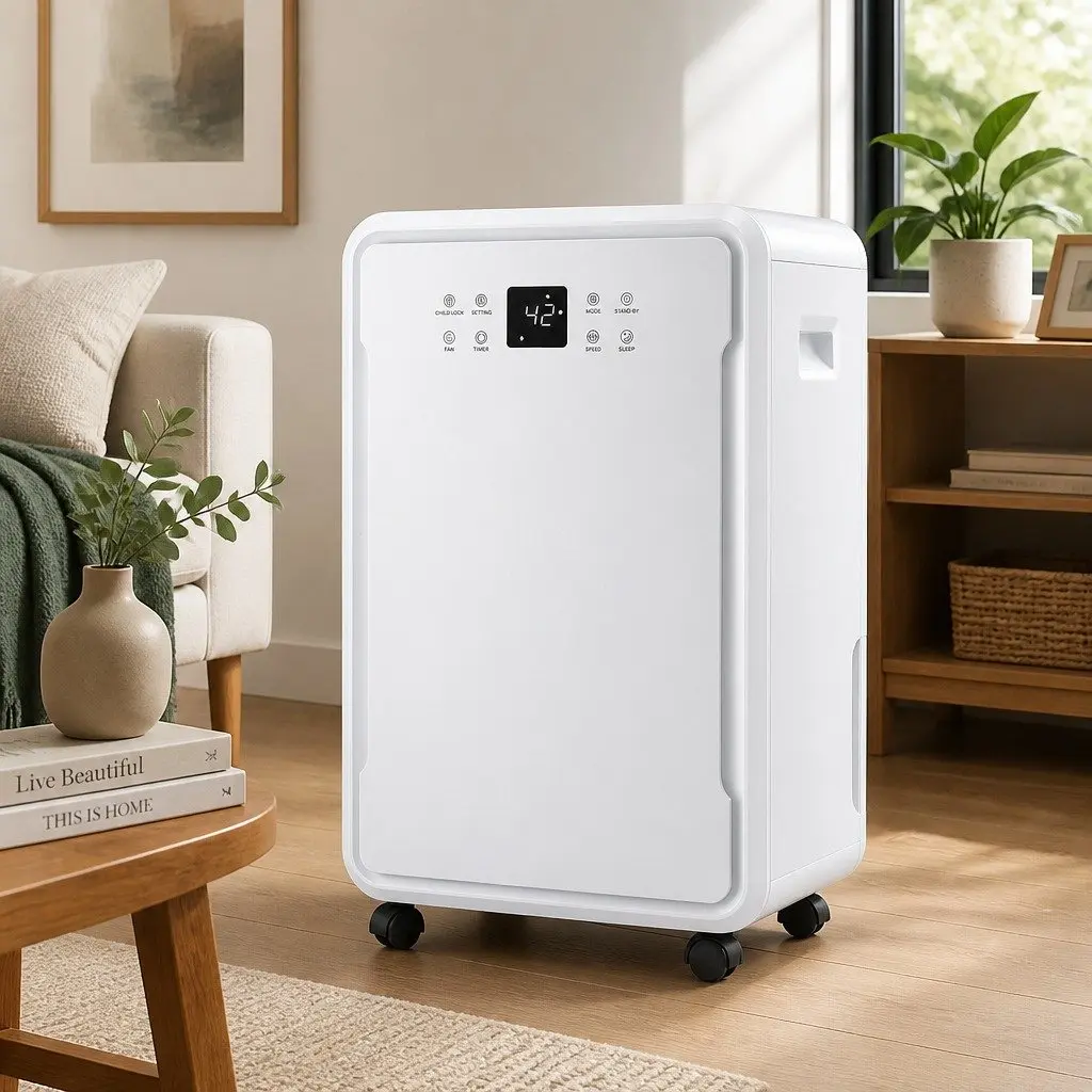 Dehumidifier Large Capacity 50L Per Day White for Laundry Drying Large Room Use