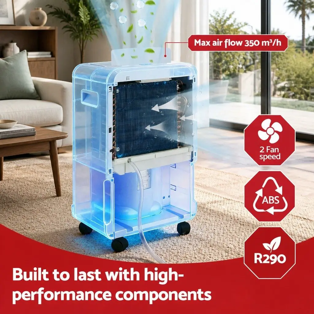 Dehumidifier 70L/Day Moisture Absorber 8.5L Water Tank Large Space White
