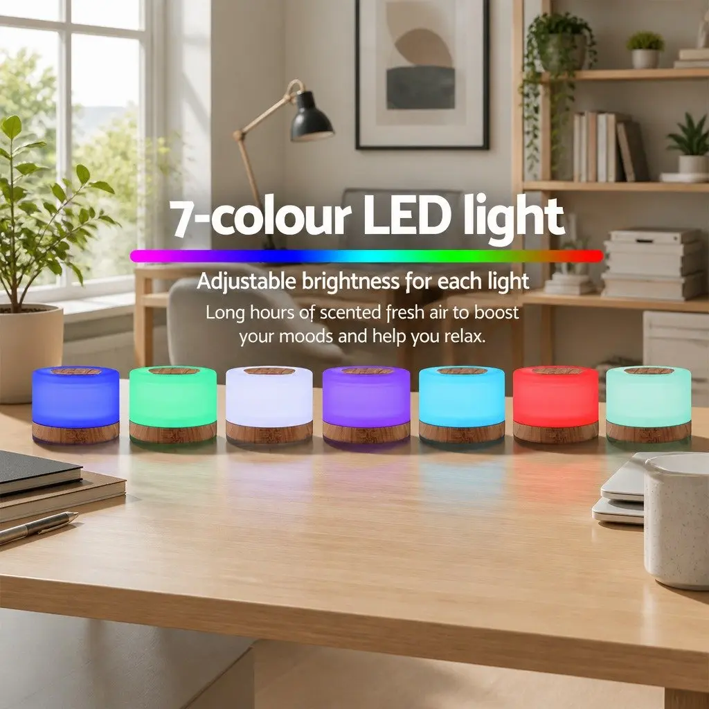 Aroma Diffuser 500ml Humidifier Light Wood 4-in-1 Night Light Remote Control