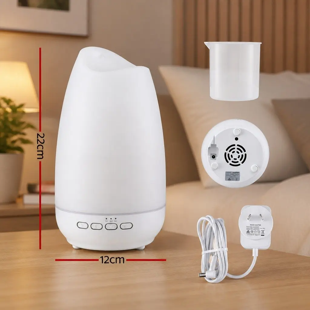 Aroma Diffuser Ultrasonic Humidifier 300ml Light Wood Grain and White