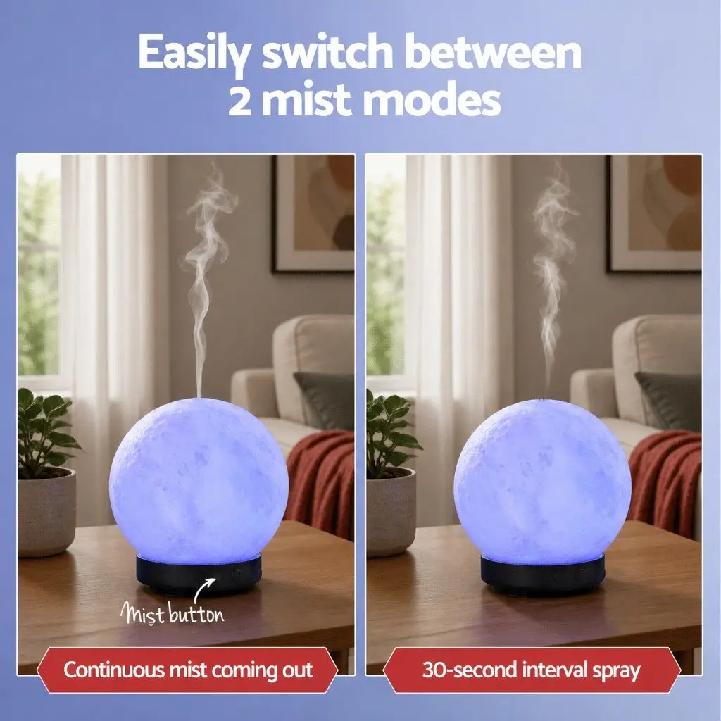 Ultrasonic Aroma Diffuser Moon Lamp 200ml Aromatherapy Humidifier LED Night