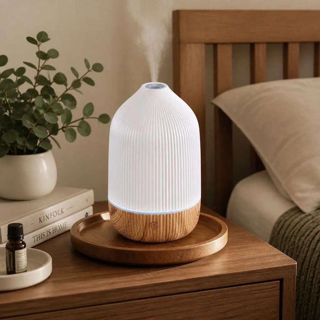 Aroma Diffuser Ultrasonic Humidifier 100ml LED Night Light White