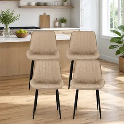 Set of 4 Comfortable Retro Dining Chairs