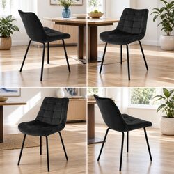 Quality Set of 4 Velvet Dining Chairs