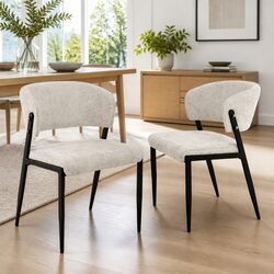 Value-Driven Beige Upholstered Dining Chairs