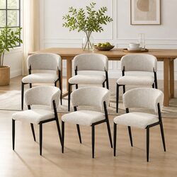 Comfortable Set of 6 Beige Dining Chairs for Your Space