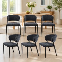 Practical 6-Piece Charcoal Dining Chair Set