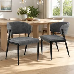 Comfortable and Stylish Grey Dining Chairs - Set of 2