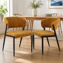 Comfortable and Durable Yellow Upholstered Chairs Set