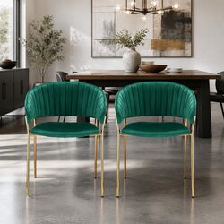 Comfortable Green Velvet Dining Chairs Set of 2 for Your Home