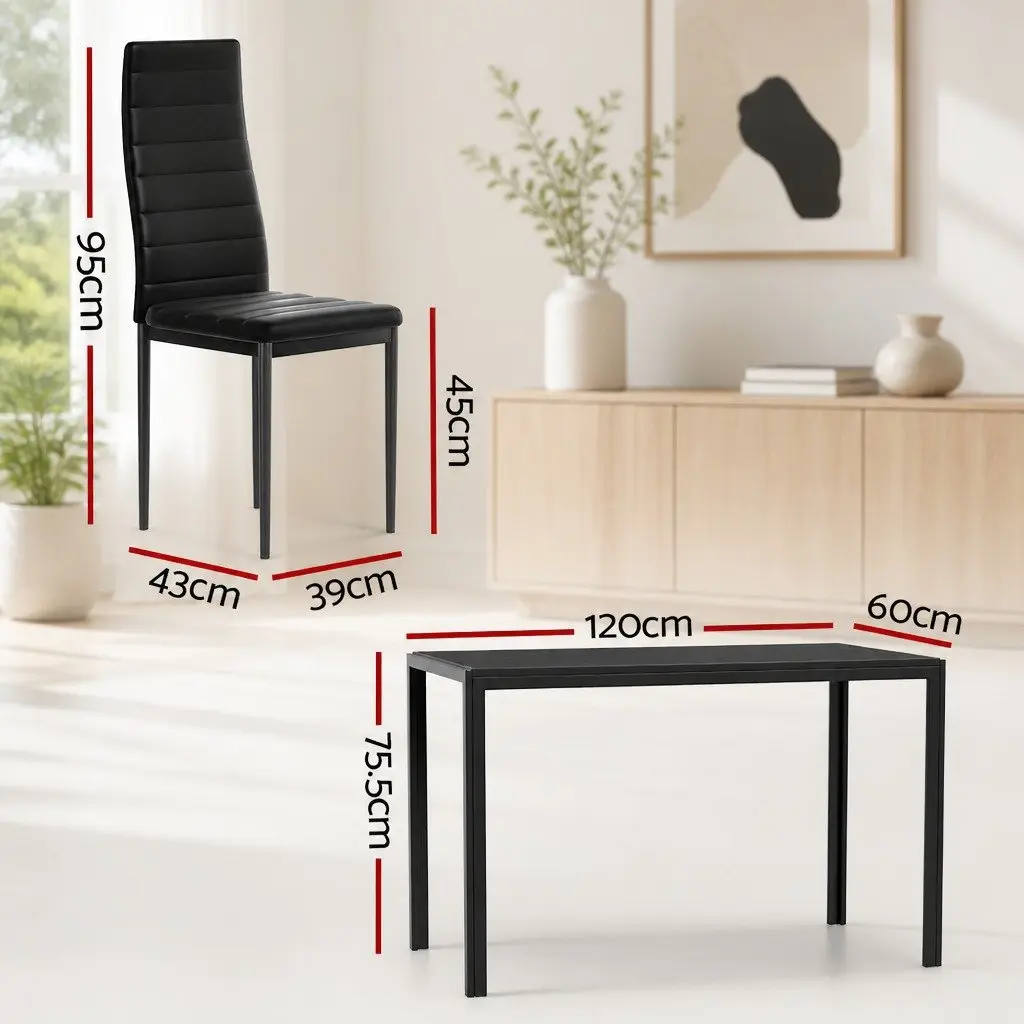 7 Piece Dining Set in Black