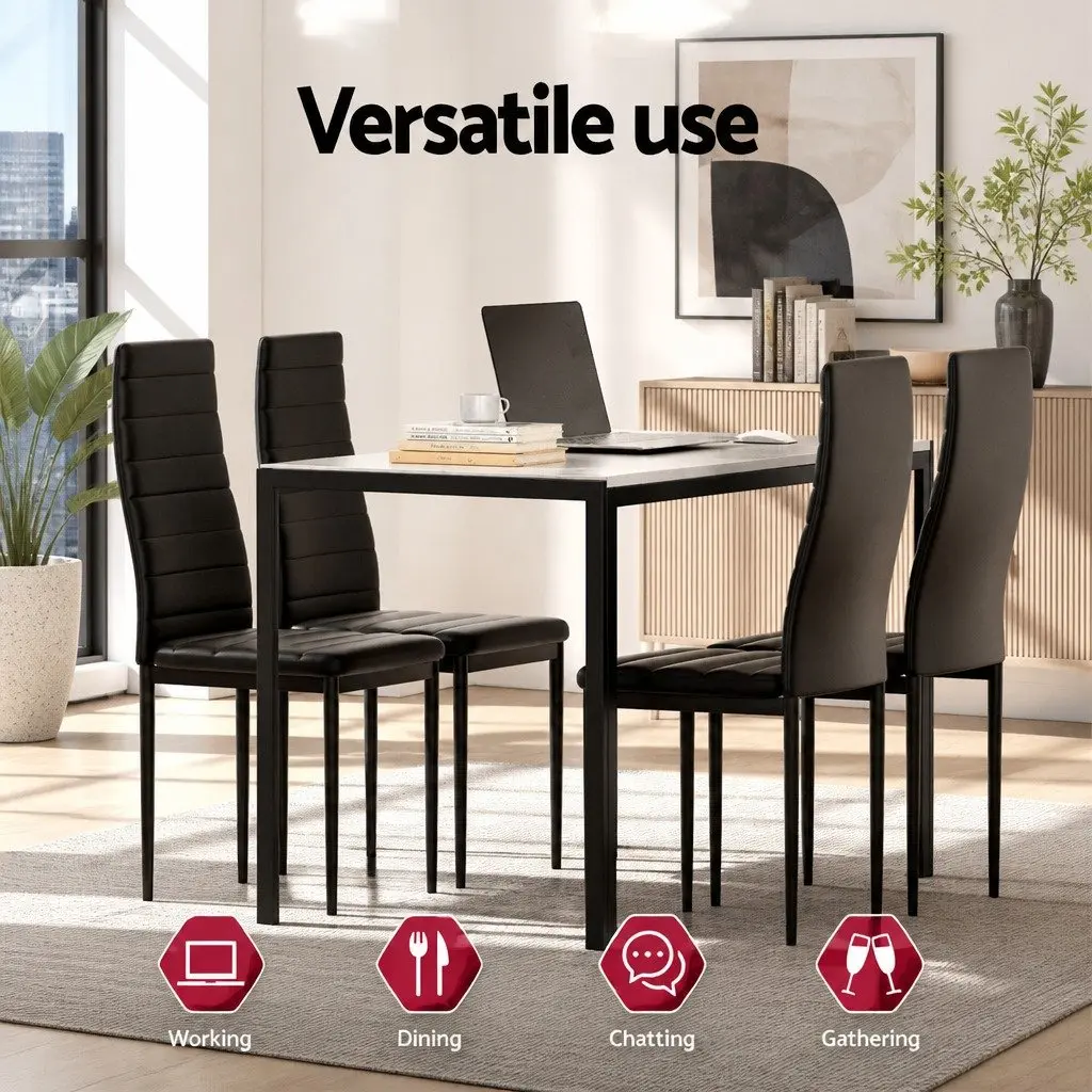 Marble Effect Dining Table with Chairs