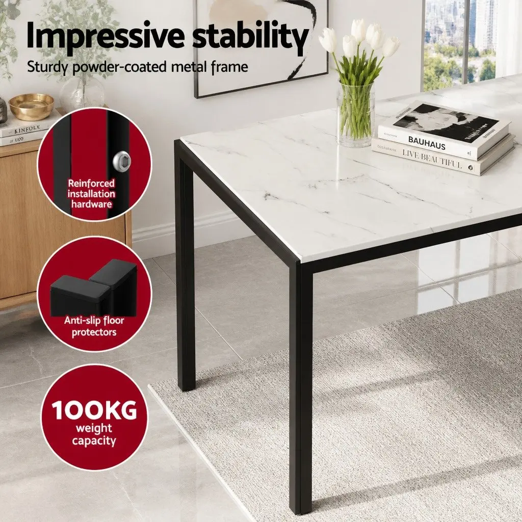 Marble Effect Dining Table with Chairs