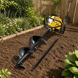 Post Hole Digger 300mm Petrol Auger Power Drill 63cc Extension Bits Outdoor