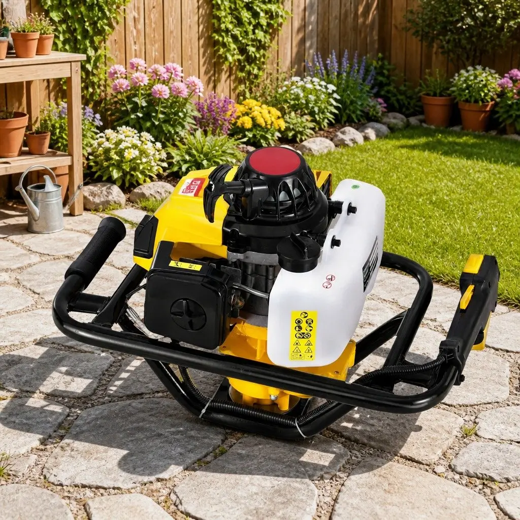 Petrol Post Hole Digger 63CC Outdoor Equipment Single Cylinder 2-Stroke Yellow
