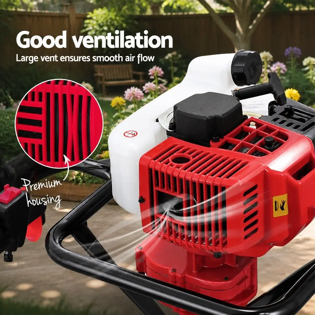 65CC Petrol Post Hole Digger Auger Borer Extension Shaft 100mm 200mm 300mm Red Black