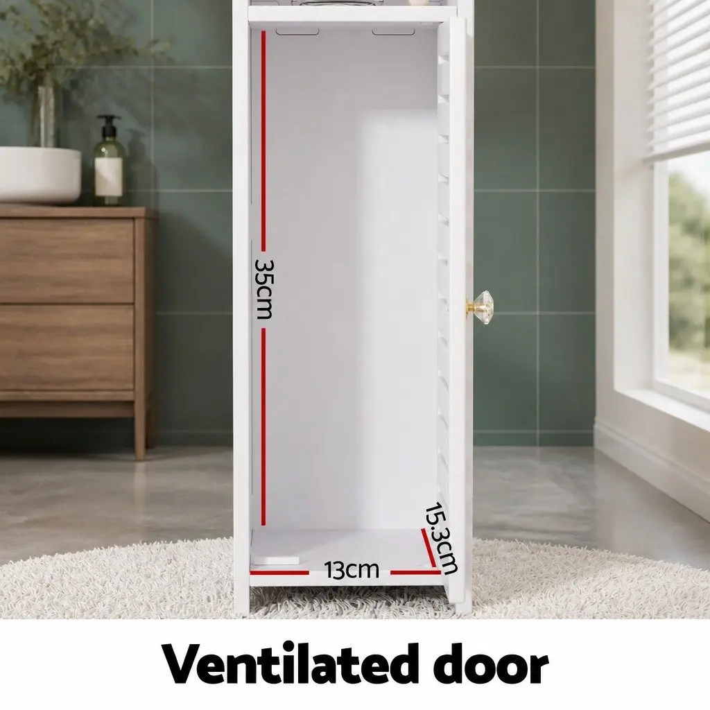White Bathroom Cabinet with Storage 76cm