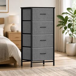 Value-driven Grey Black Chest of 4 Drawers