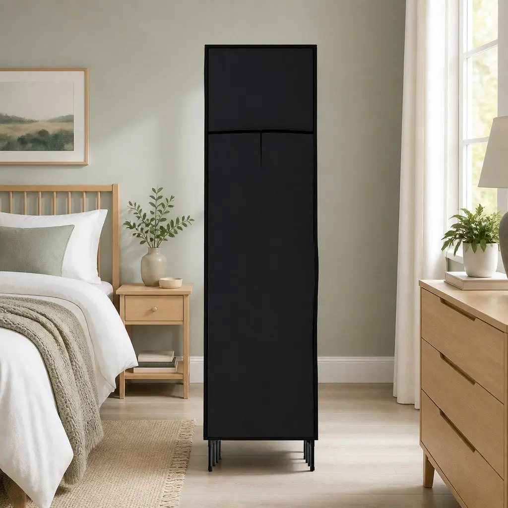 Large Portable Clothes Closet Wardrobe Storage Organizer 124x42x173cm Black