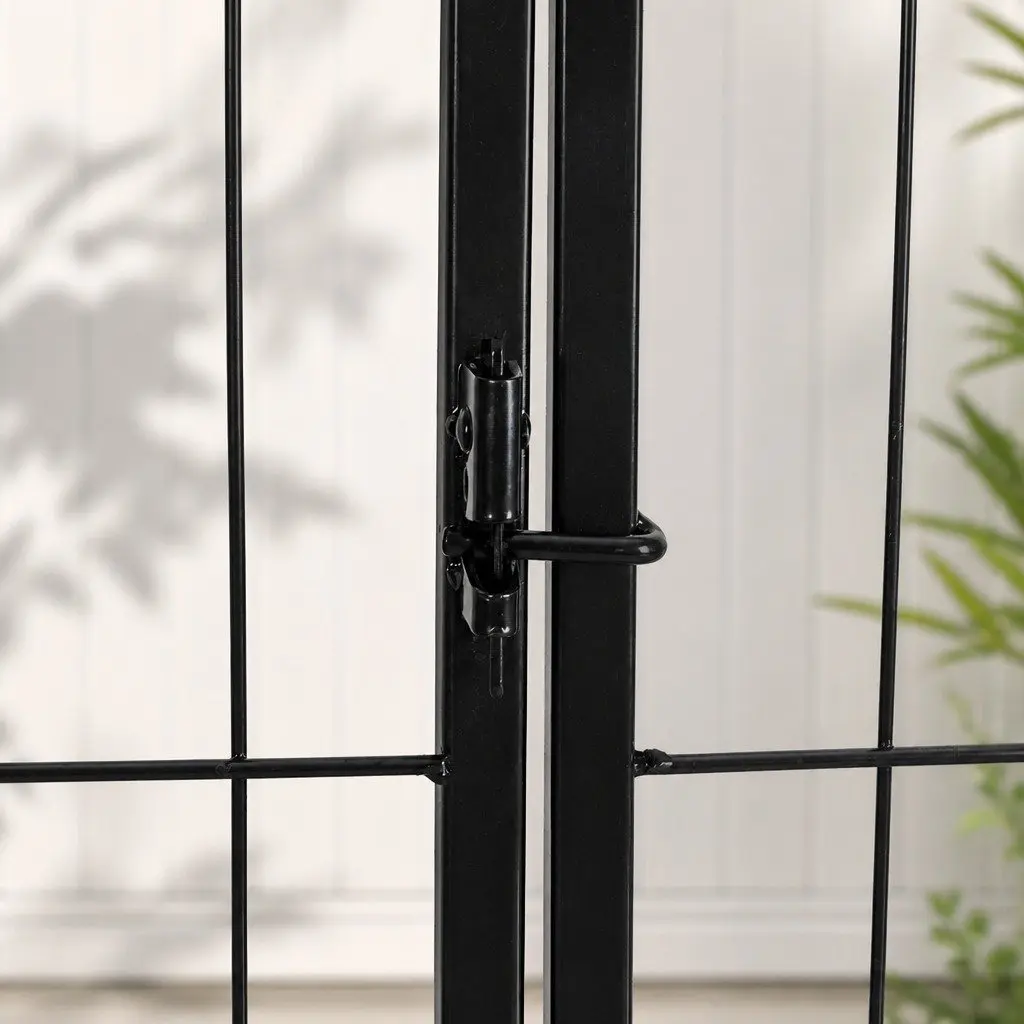 8 Panel Pet Dog Playpen Portable Foldable Enclosure 24 Inch Black