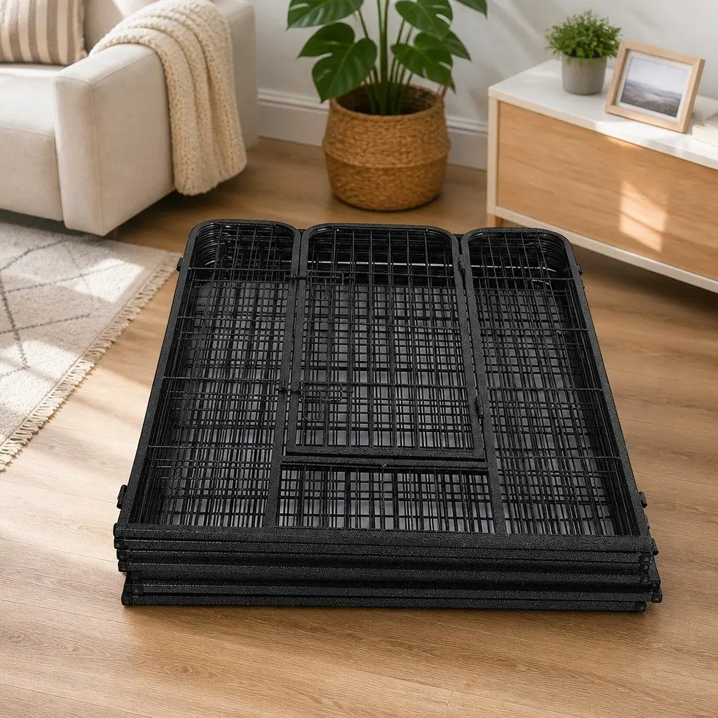 8 Panel Pet Dog Playpen Portable Foldable Enclosure 24 Inch Black