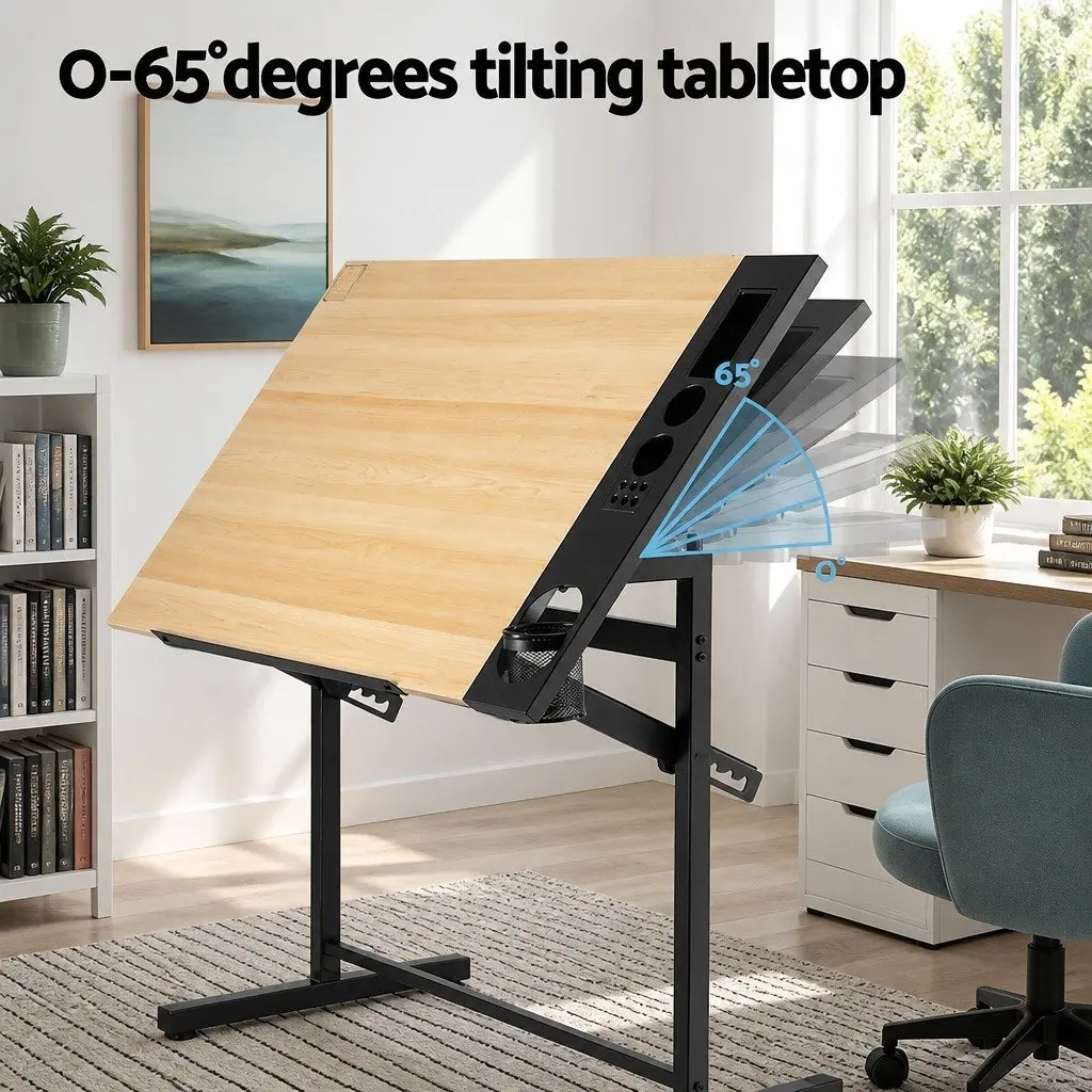 Adjustable Drafting Table Drawing Desk Art Craft Workstation with Removable Tray