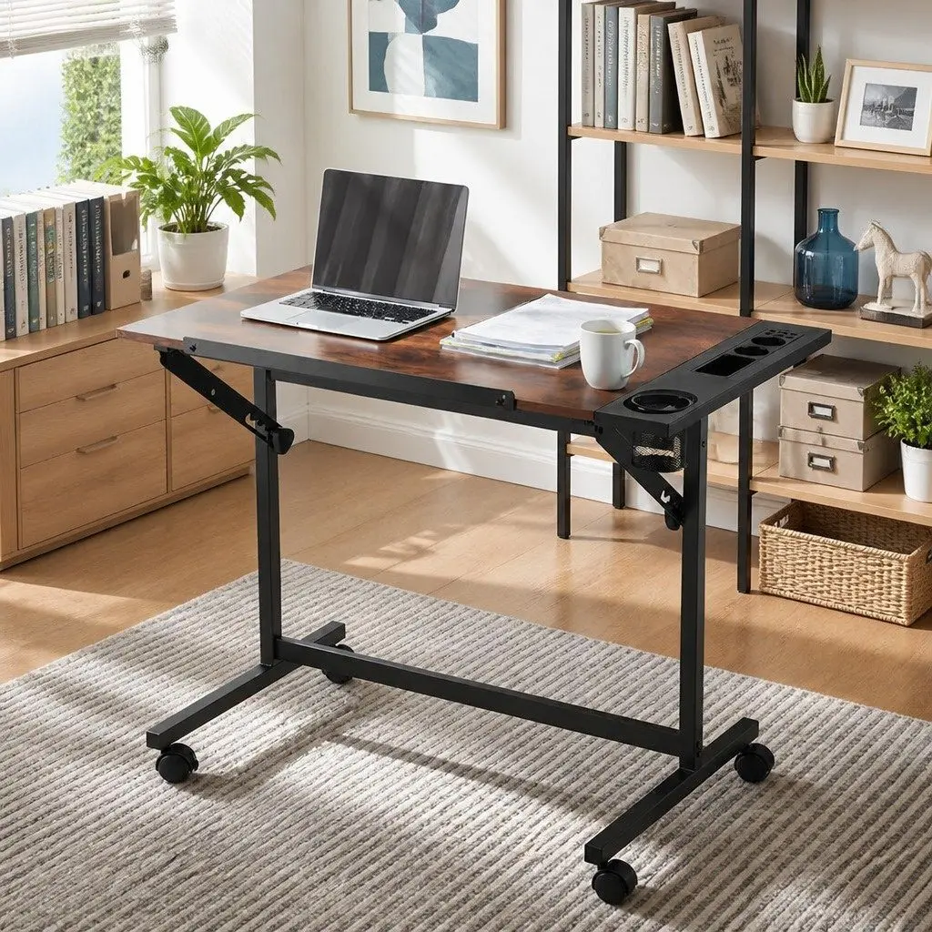 Adjustable Drafting Table Drawing Desk MDF Tabletop Removable Tray Workspace