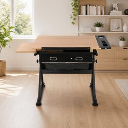 Reliable Drafting Table with Stool for Comfortable Use