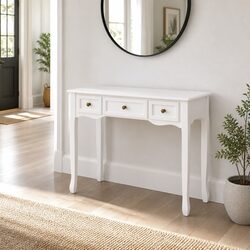 Practical White Console Table with Ample Storage