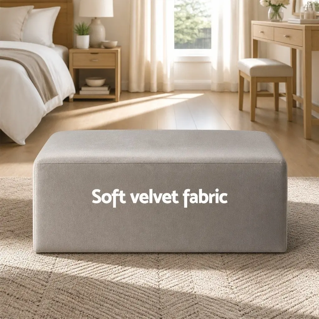 Dressing Table Stool French Provincial Design Velvet Grey Bedroom Furniture