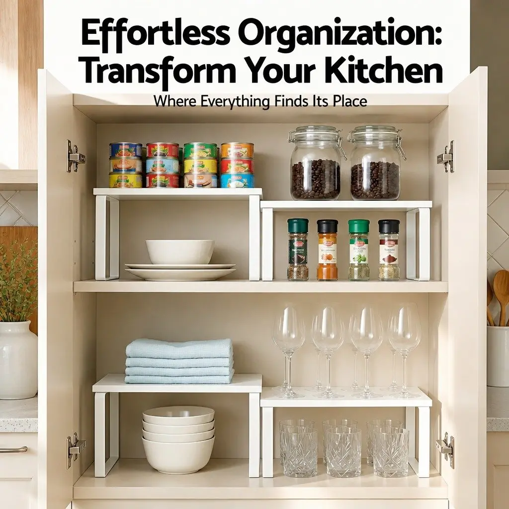 Kitchen Storage Shelves Rack Organiser Set of 2 White