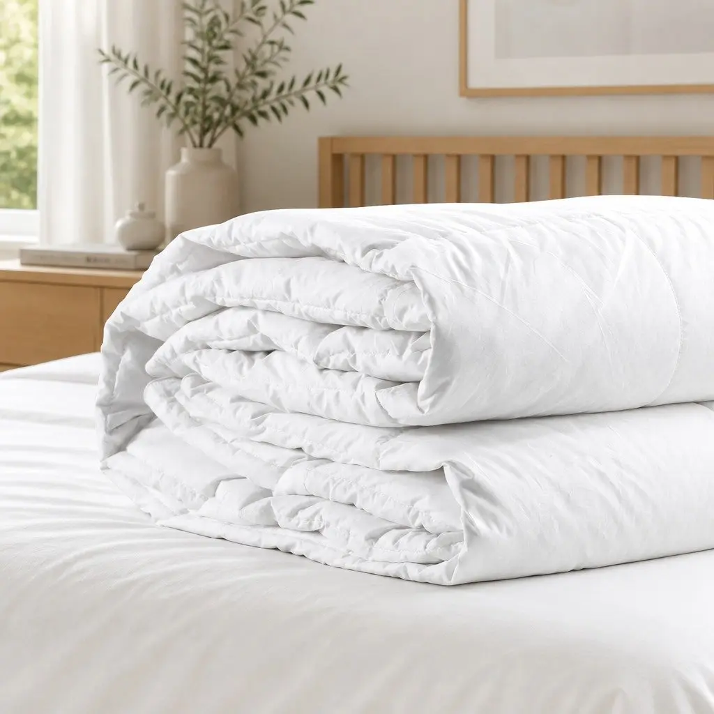 Duck Down Feather Quilt Super King 200GSM Lightweight Breathable White Bedding Doona