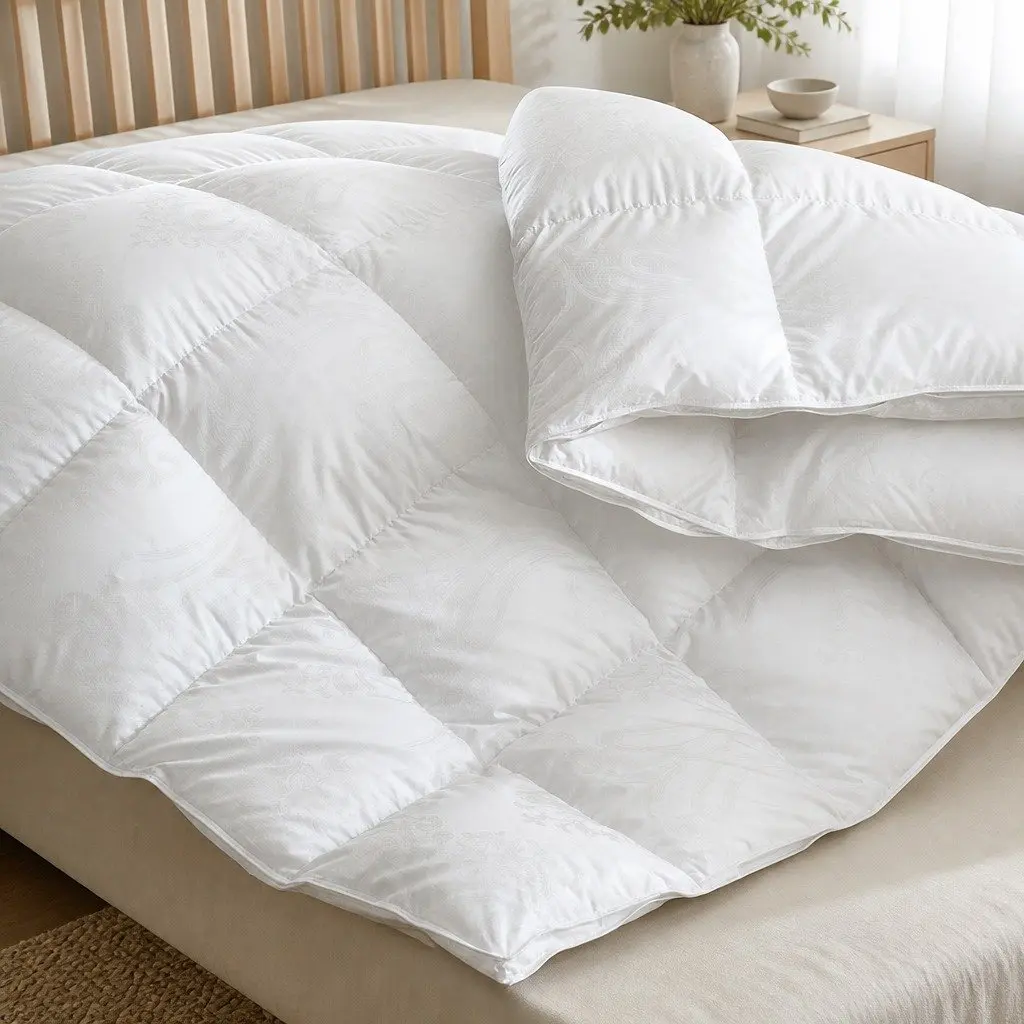 Duck Down Feather Quilt Super King 200GSM Lightweight Breathable White Bedding Doona