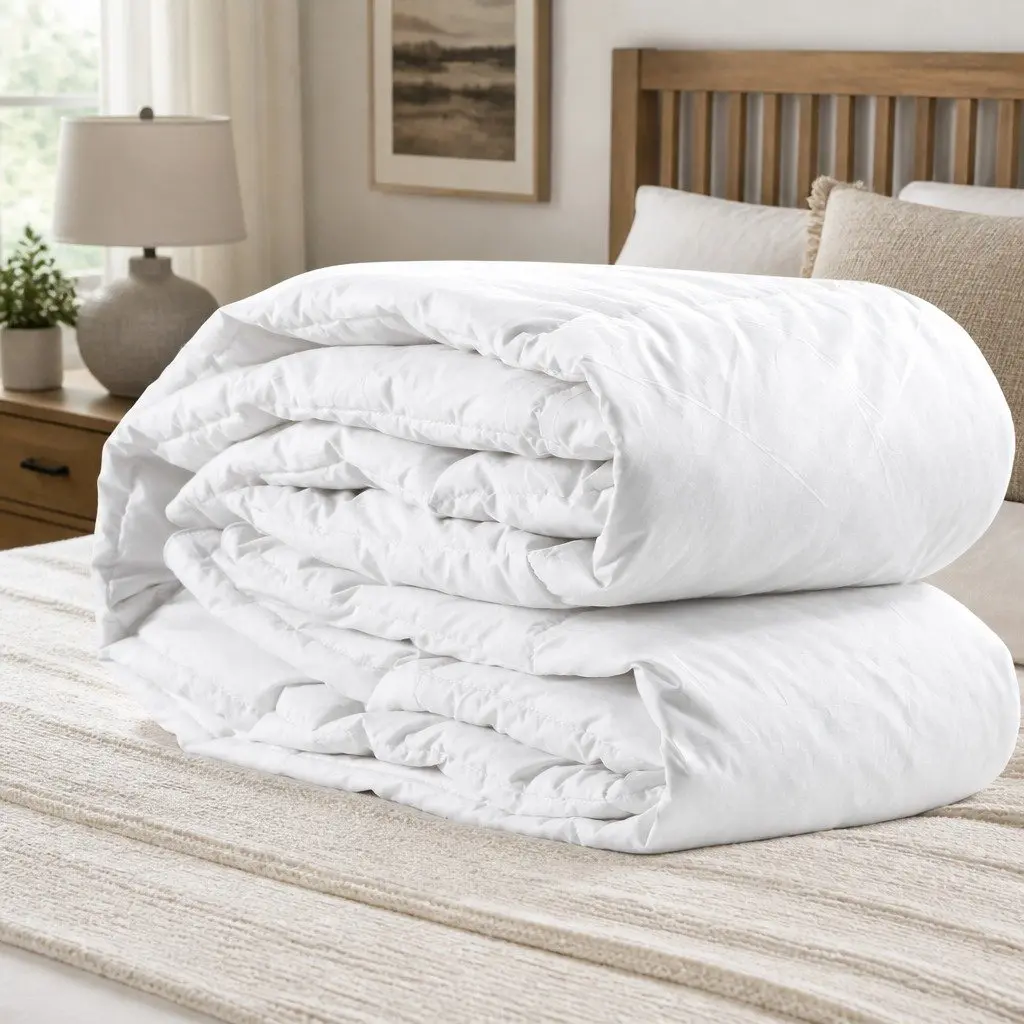 Single Goose Down Quilt 500GSM All Season Lightweight Breathable 140cm x 210cm White