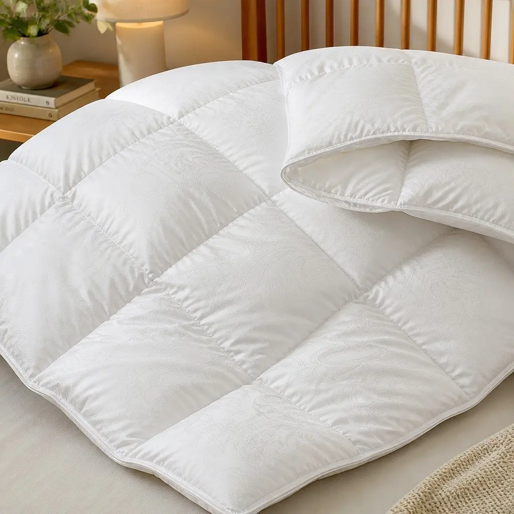 Single Goose Down Quilt 500GSM All Season Lightweight Breathable 140cm x 210cm White