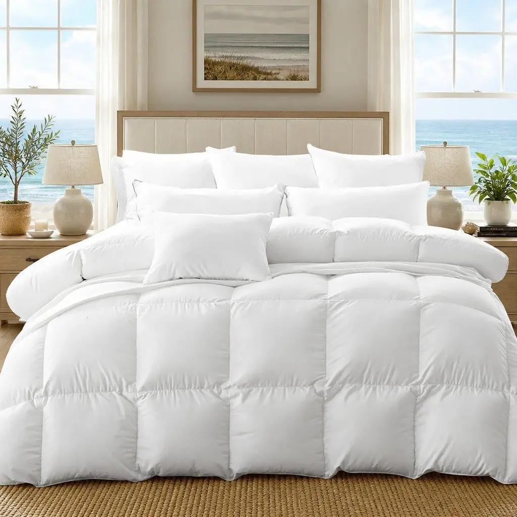 Single Goose Down Quilt 500GSM All Season Lightweight Breathable 140cm x 210cm White