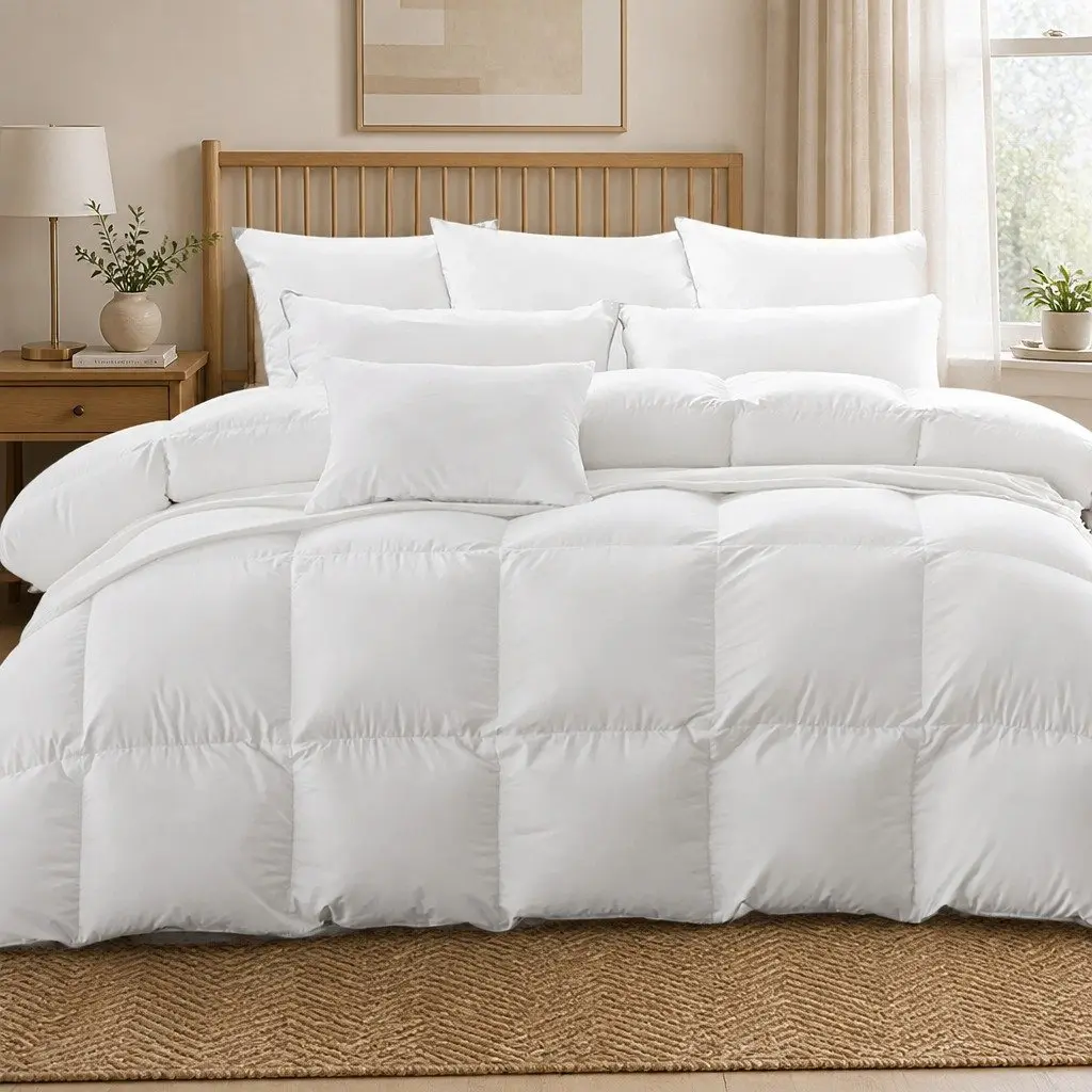 Goose Down Feather Quilt All Season 700GSM Queen Size White