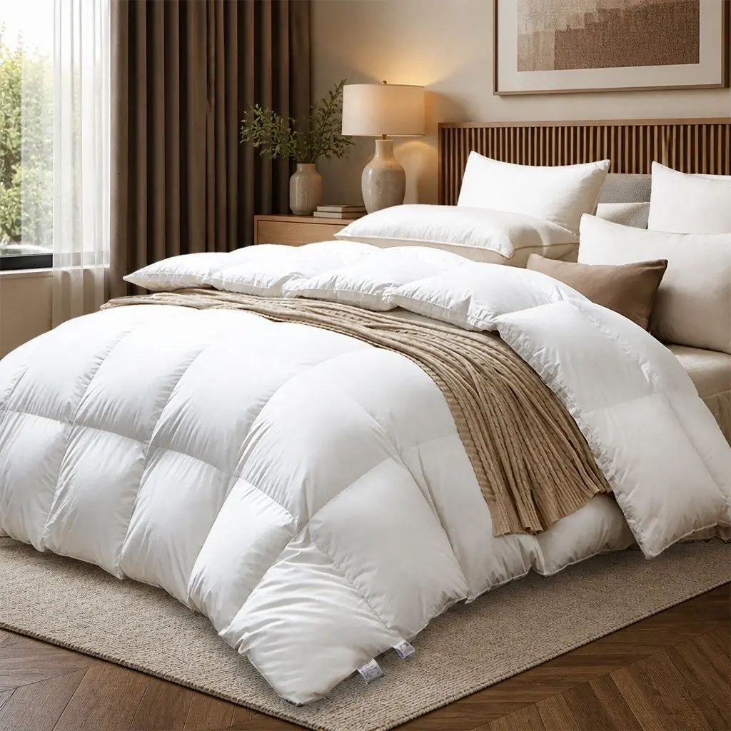 Goose Down Feather Quilt All Season 700GSM Queen Size White