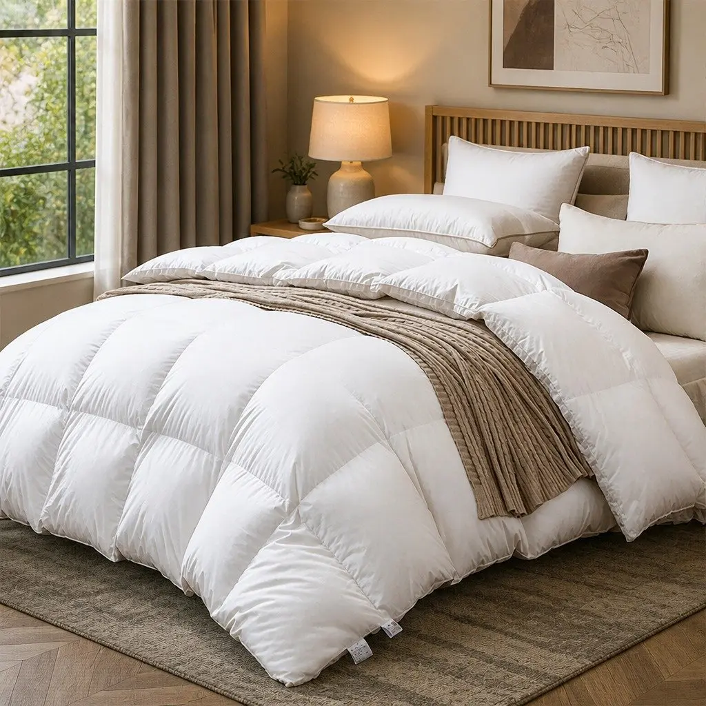 Goose Down Feather Quilt Single All Season 700GSM Lightweight White