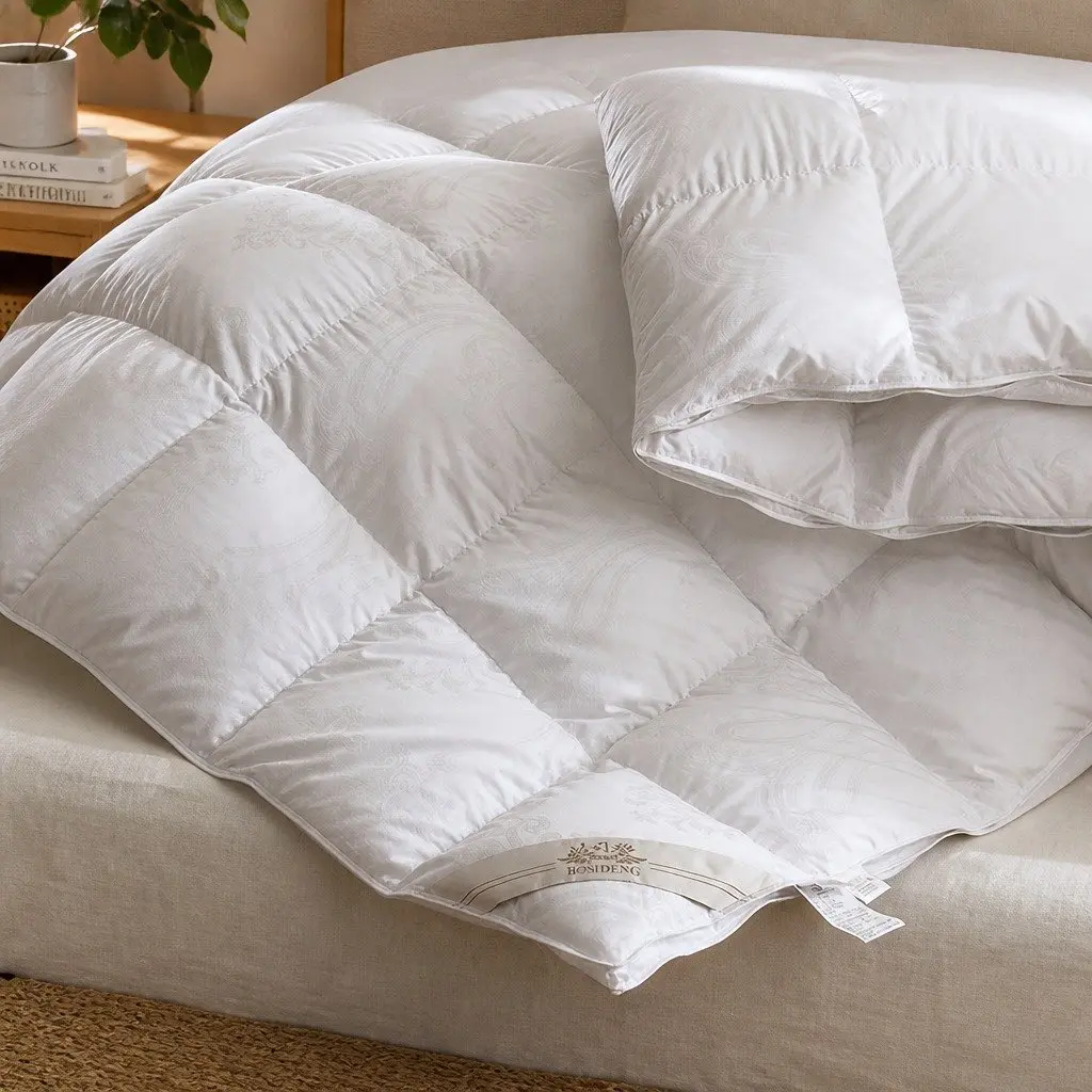 Goose Down Feather Quilt Super King Bed Doona All Season White