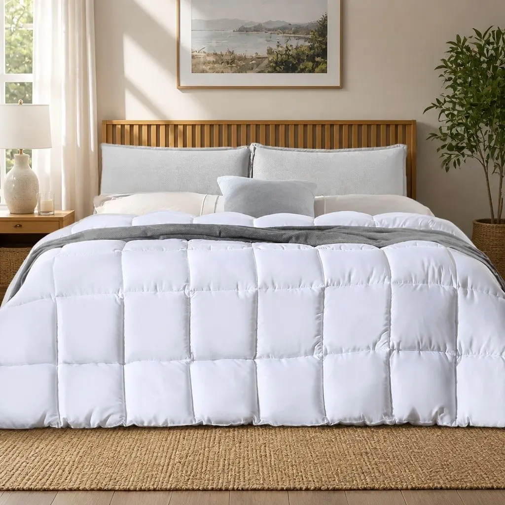 Bamboo Quilt Queen Size 200GSM All Season Bedding Fluffy Filling Baffle Box