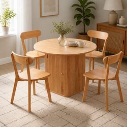 Reliable 4-Seater Dining Set with Storage