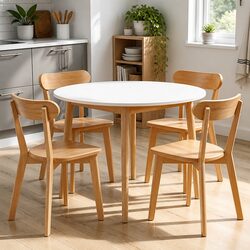 Charming 5-Piece Round Dining Set for Cozy Spaces