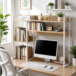 2-Tier Desk Organizer Shelf 100cm Width 24cm Depth Monitor View Hutch