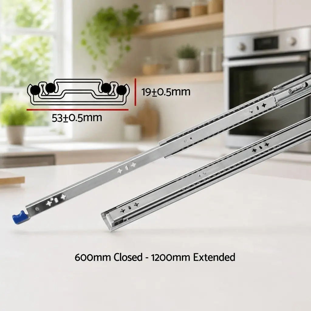 Heavy Duty Drawer Slides with Soft-Close and Locking