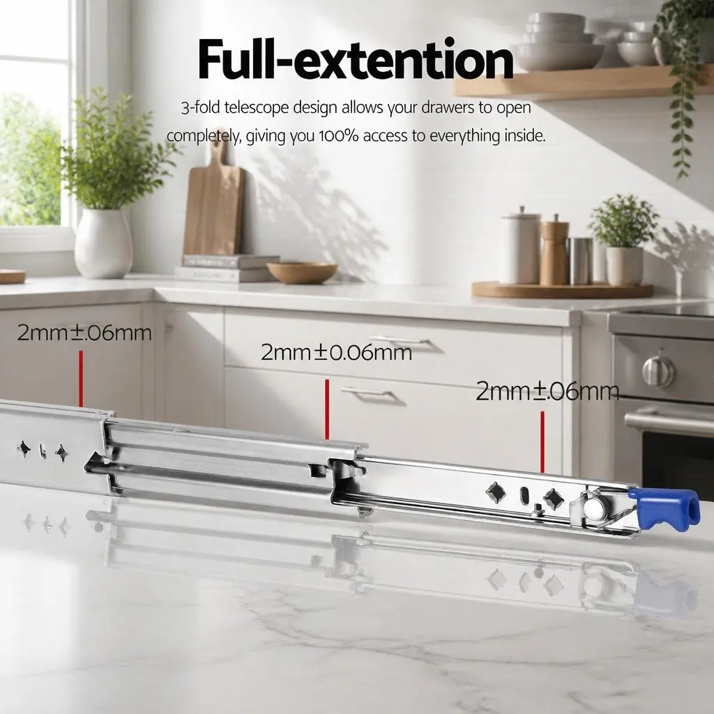 Heavy Duty Drawer Slides with Soft-Close and Locking