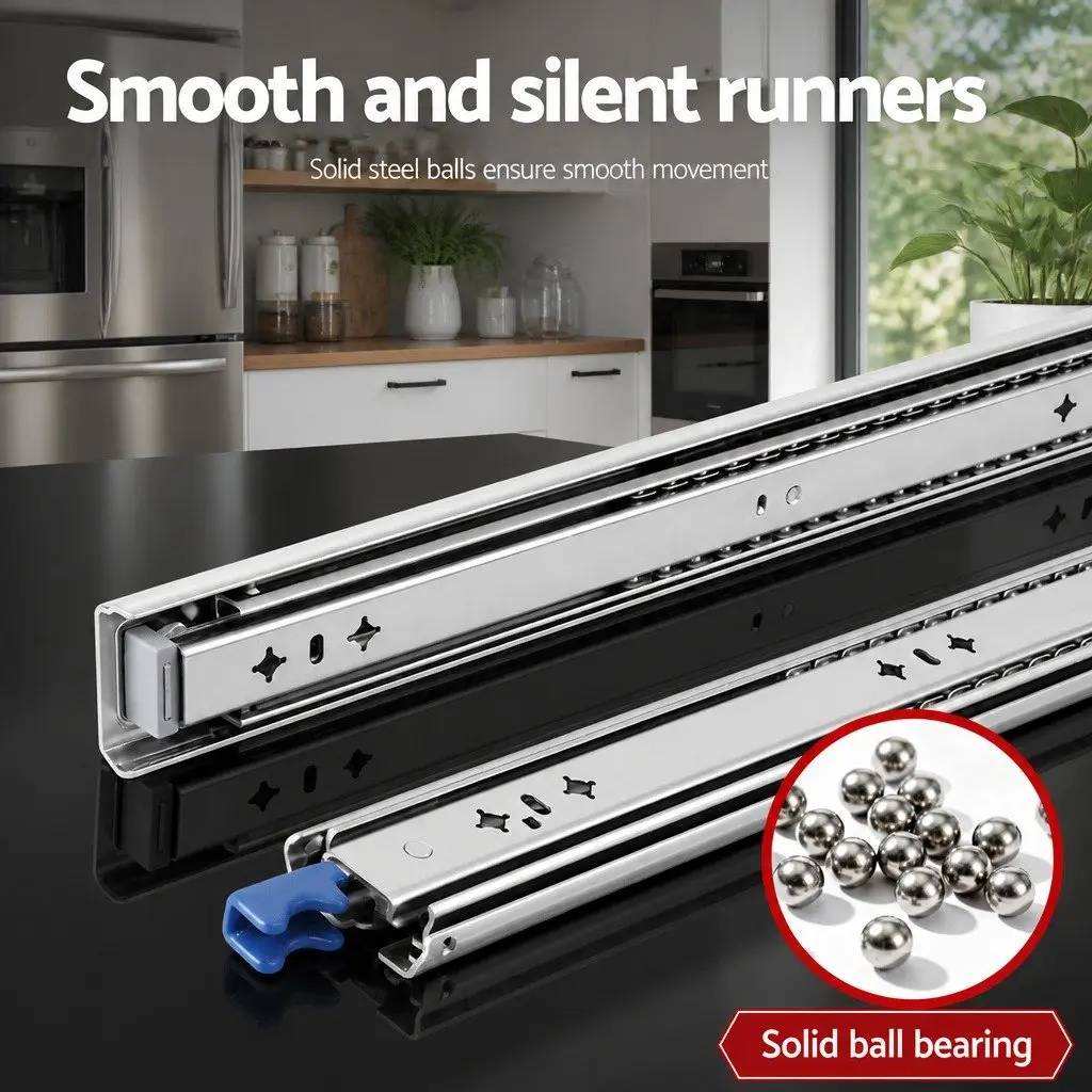Heavy Duty Drawer Slides with Soft-Close and Locking