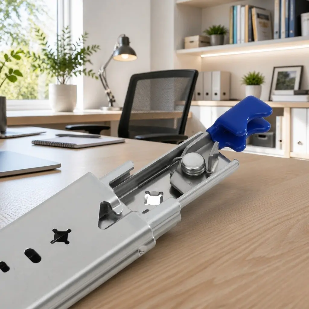 Heavy Duty Drawer Slides Full Extension Locking Silver 750mm to 1500mm