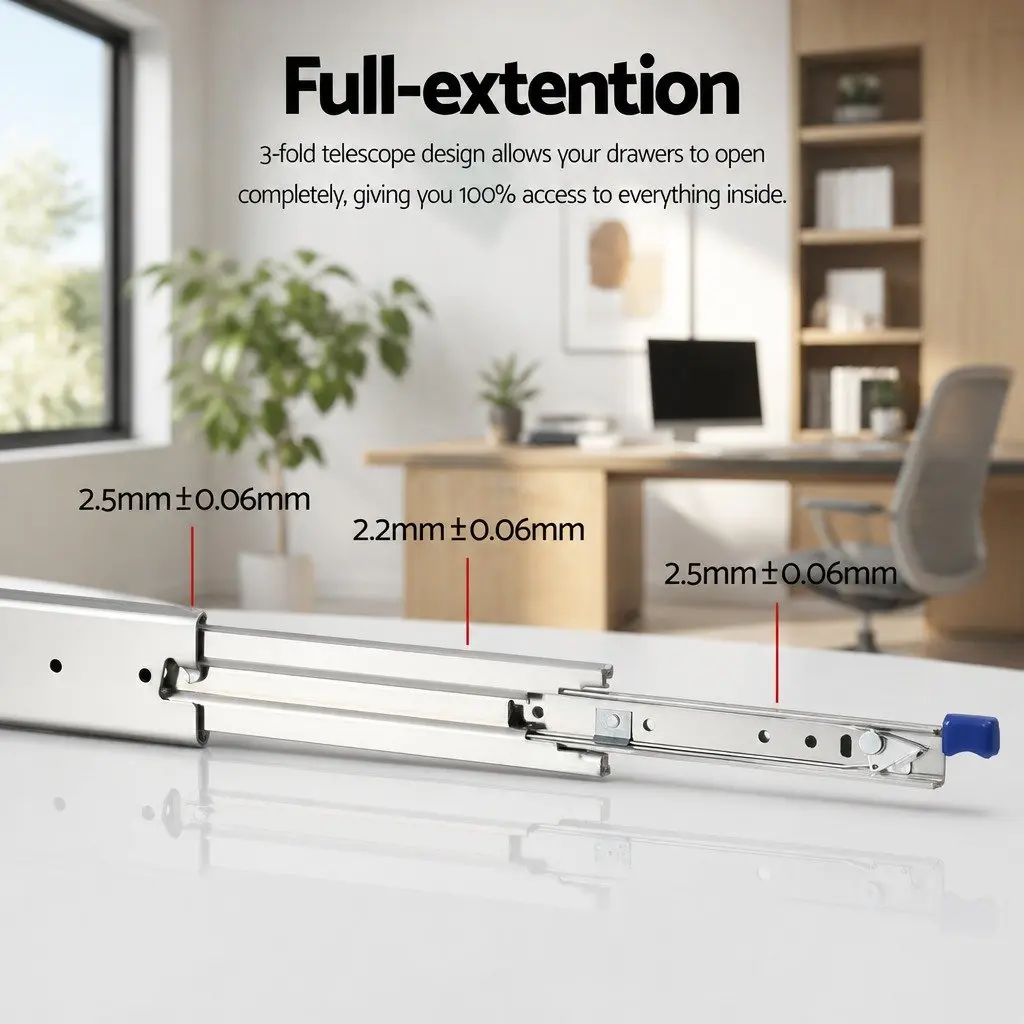 Heavy-Duty Drawer Slides with 227kg Capacity